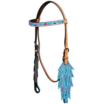 HILASON Western Horse American Leather Headstall & Breast Collar Set Tack Tan